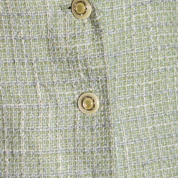 Jaclyn Smith Blazer Suit Jacket Womens Size 10 Light Green White Tweed Lined - Picture 5 of 7